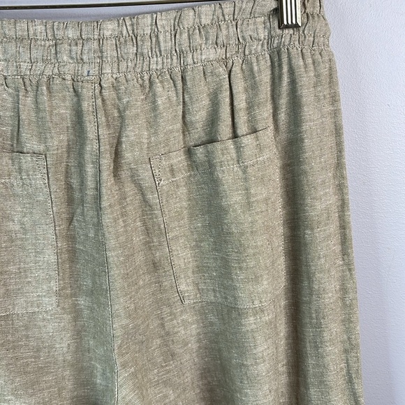 Silver Charlotte Linen Blend Cargo Joggers Olive Green High Waist Pockets Size M - Picture 6 of 12